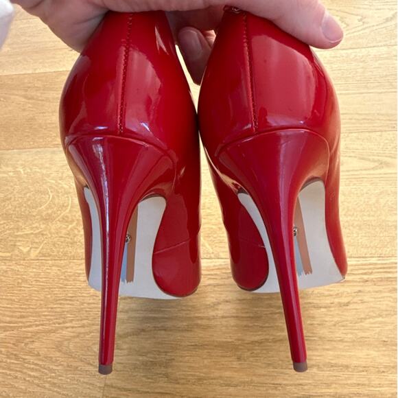 Sam Edelman - Danna Pointed Toe Stiletto Pumps in Red Patent - Picture 6 of 7